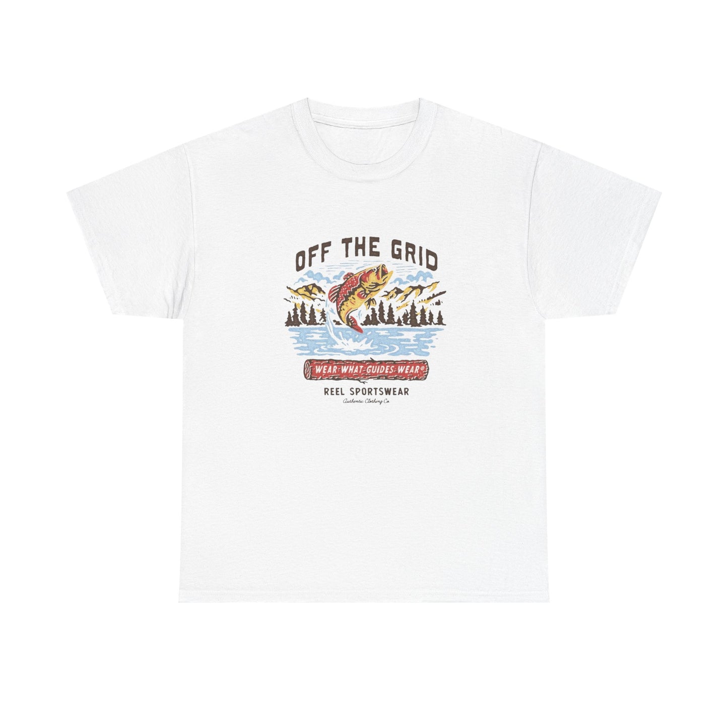 Off The Grid Fishing Graphic T Shirt Unisex Heavy Cotton Tee