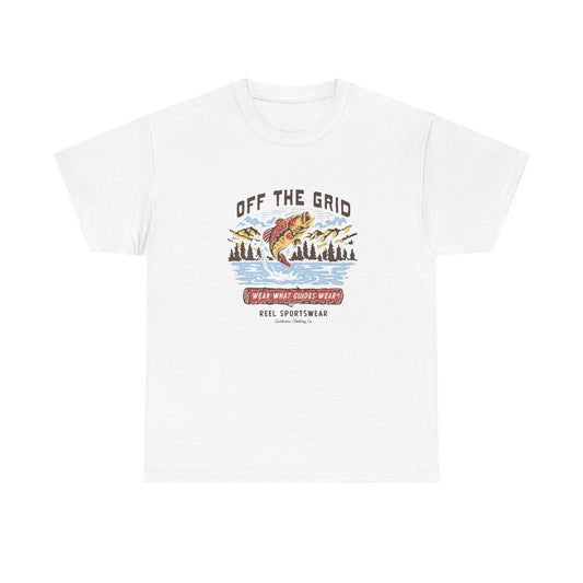 Off The Grid Fishing Graphic T Shirt Unisex Heavy Cotton Tee