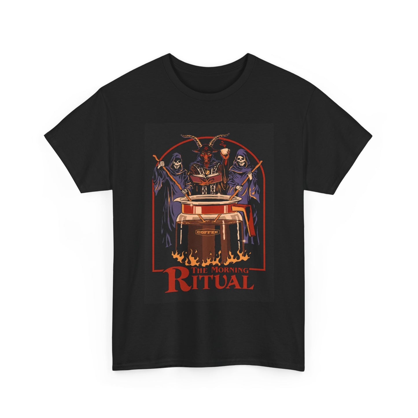 Morning Coffee Tshirt Funny Graphic Cute Scary Coffee Unisex Heavy Cotton Tee