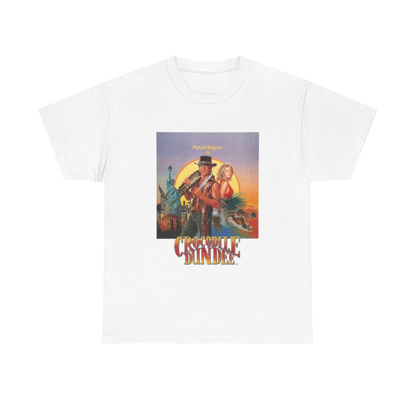 Crocodile Dundee Movie Poster Shirt Vintage Unisex Heavy Cotton Tee