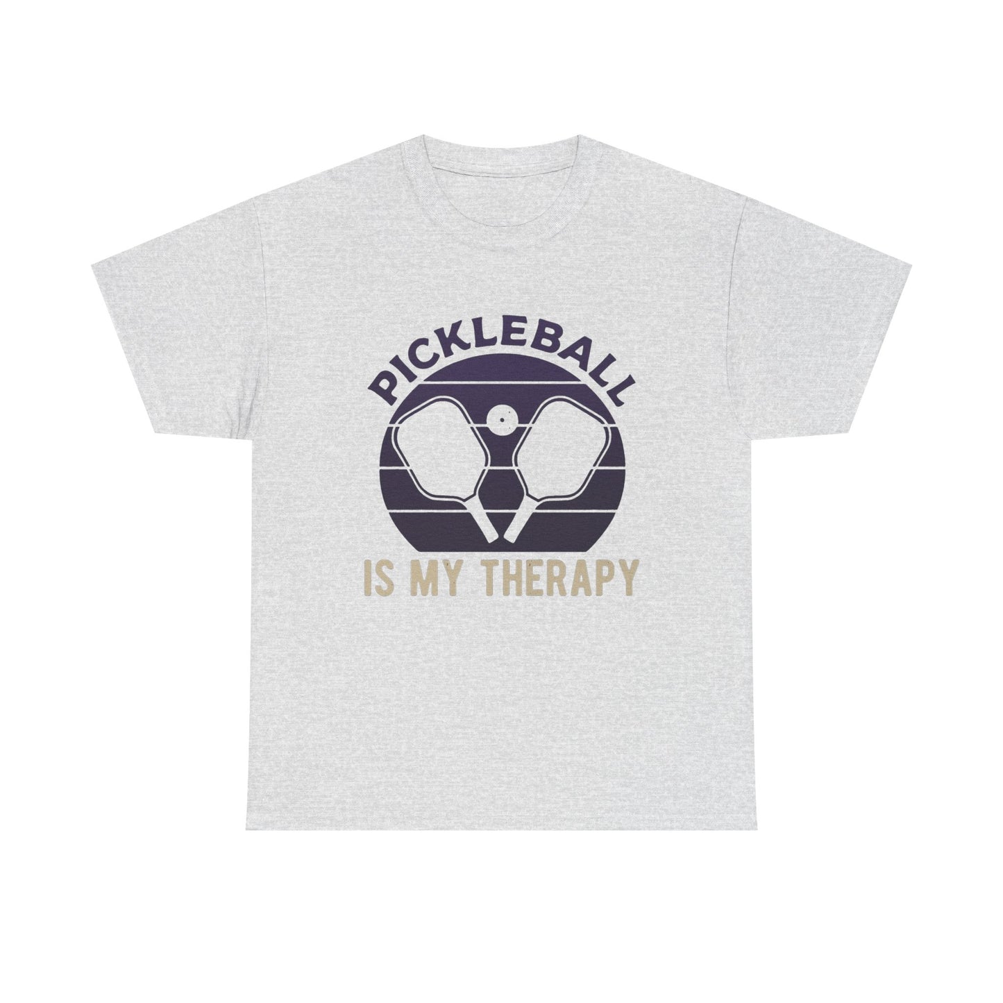 Pickleball Is My Therapy Purple Graphic T Shirt Cotton Tee Apparel New