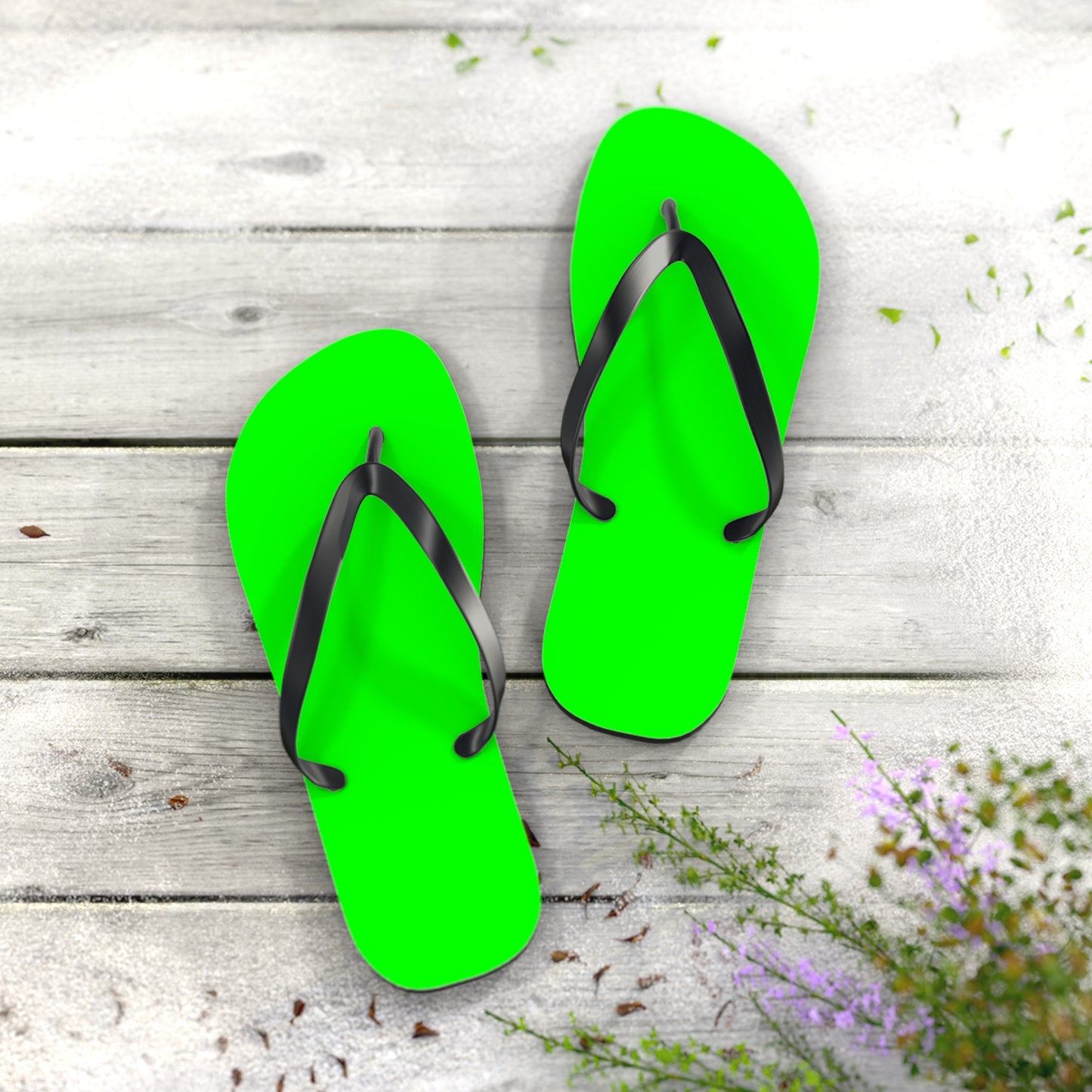 Neon Green Flip Flops, Sandals Slides, Summer Footwear, Brand New