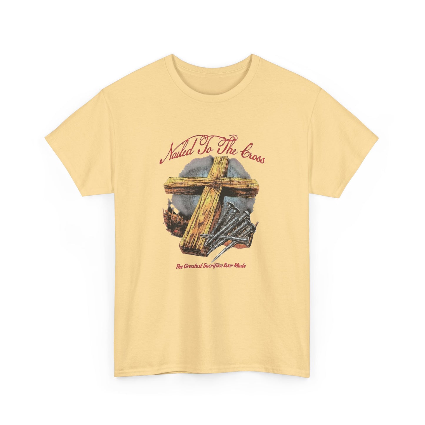 Jesus Nailed To The Cross Graphic T Shirt Unisex Heavy Cotton Tee