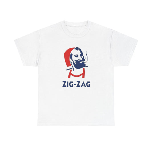 Zig Zag Retro Logo Graphic T Shirt Unisex Heavy Cotton Tee