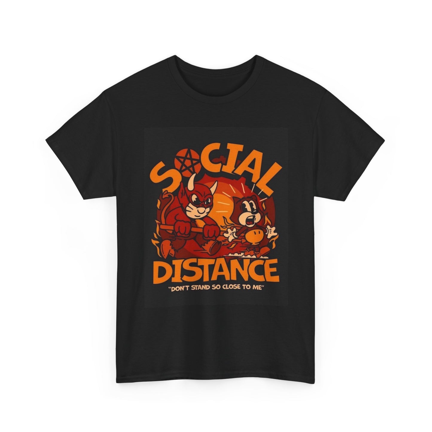 Social Distance Graphic T Shirt NEW Cotton Tee Gift Unisex Heavy Cotton Tee