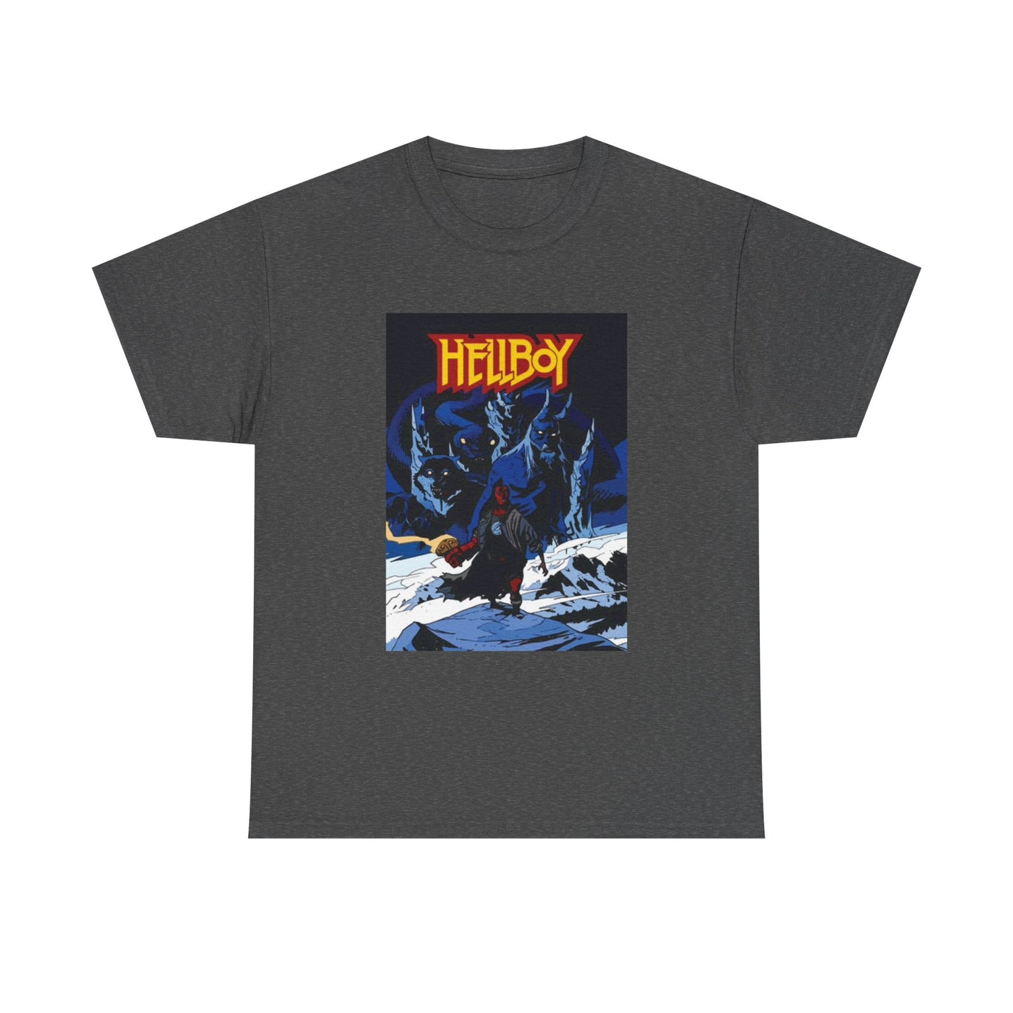 Hellboy Movie Poster Shirt Retro Cartoon Graphic Unisex Heavy Cotton Tee