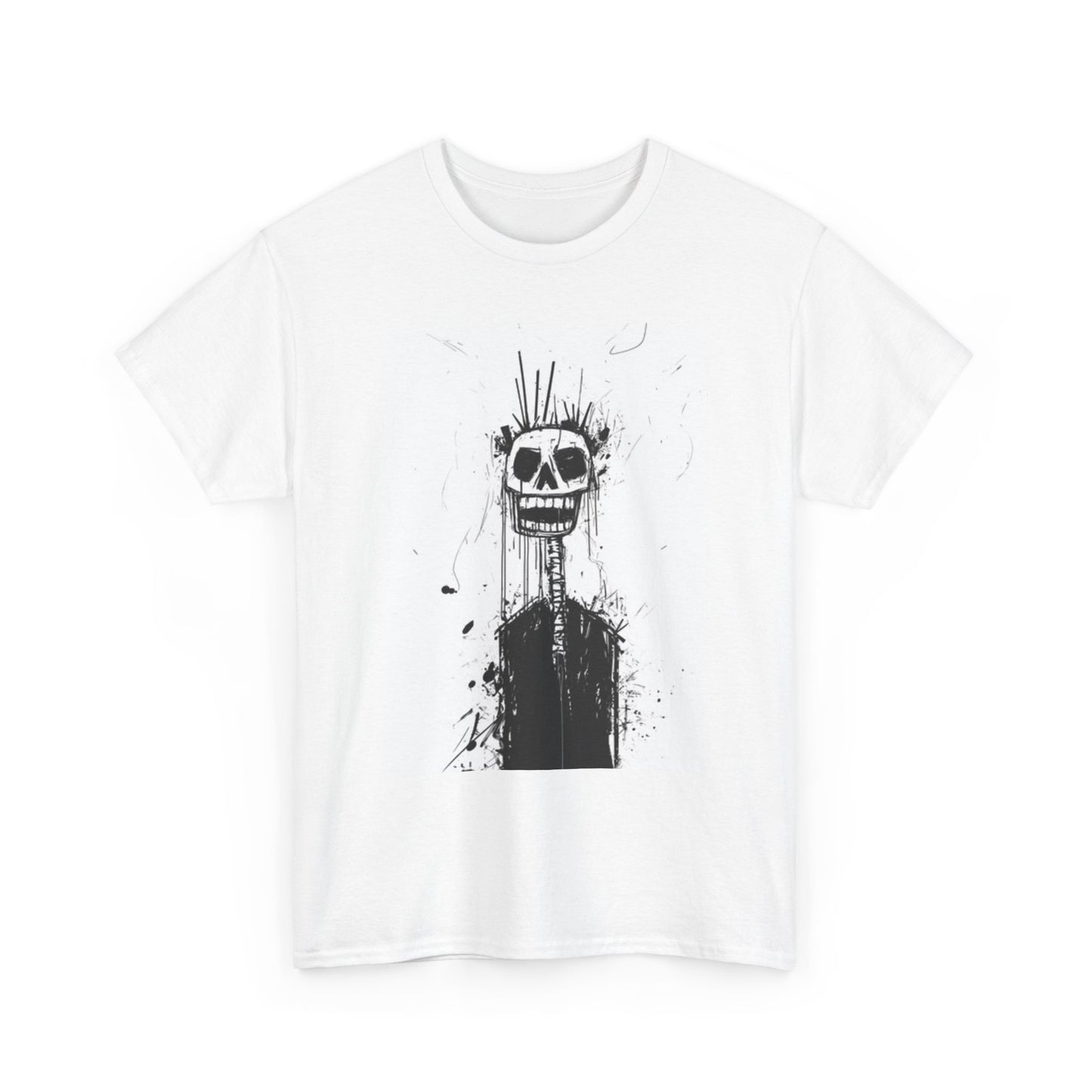 Anxiety Skull Art T Shirt Retro Funny Poster Unisex Heavy Cotton Tee