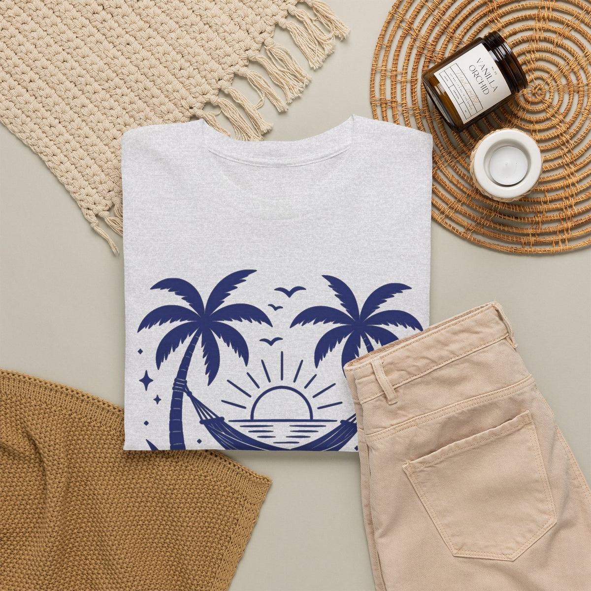 Island Time Palm Tree Sunset Tee Men's Graphic Tee