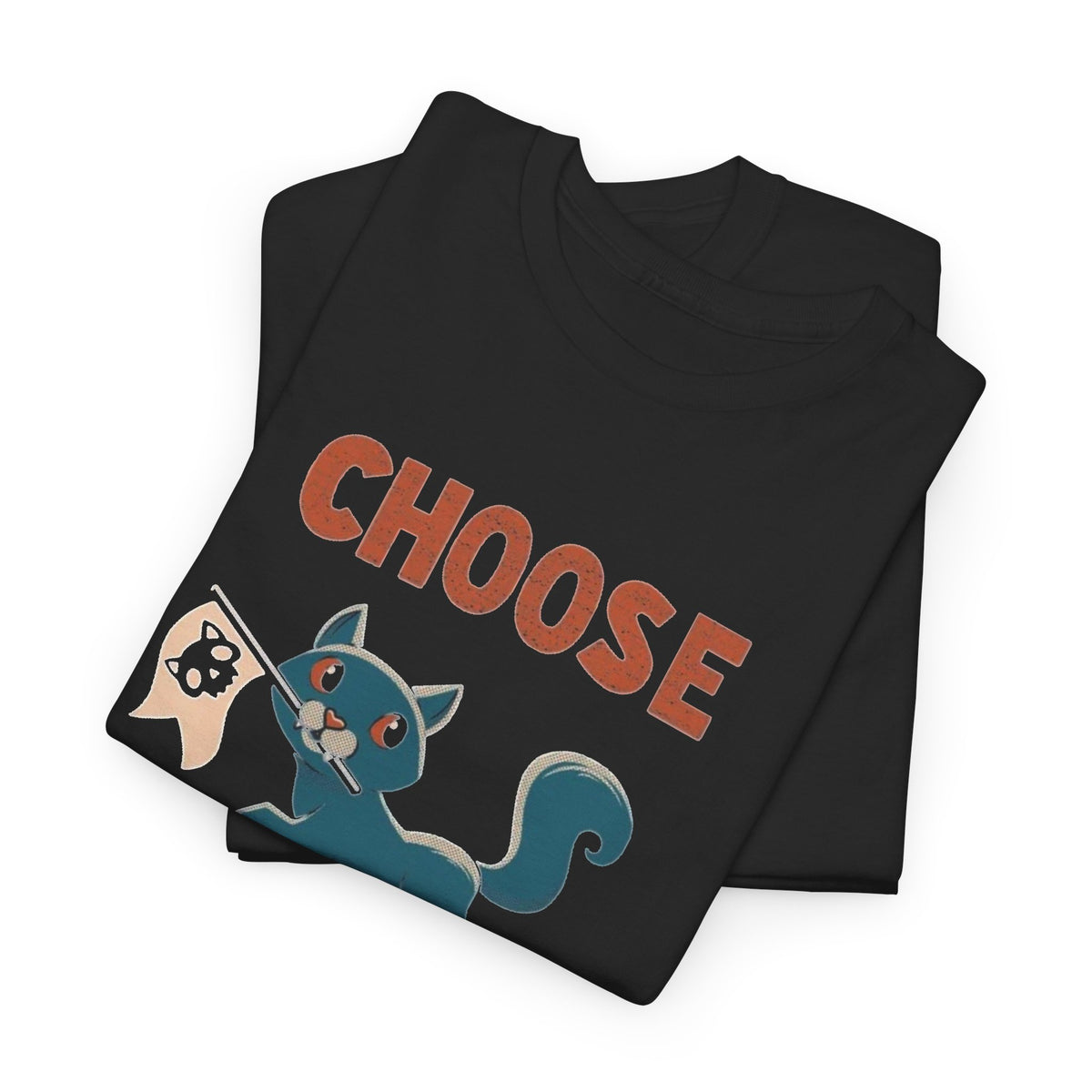Choose Darkness Cat Design T-Shirt Men's Graphic Tee
