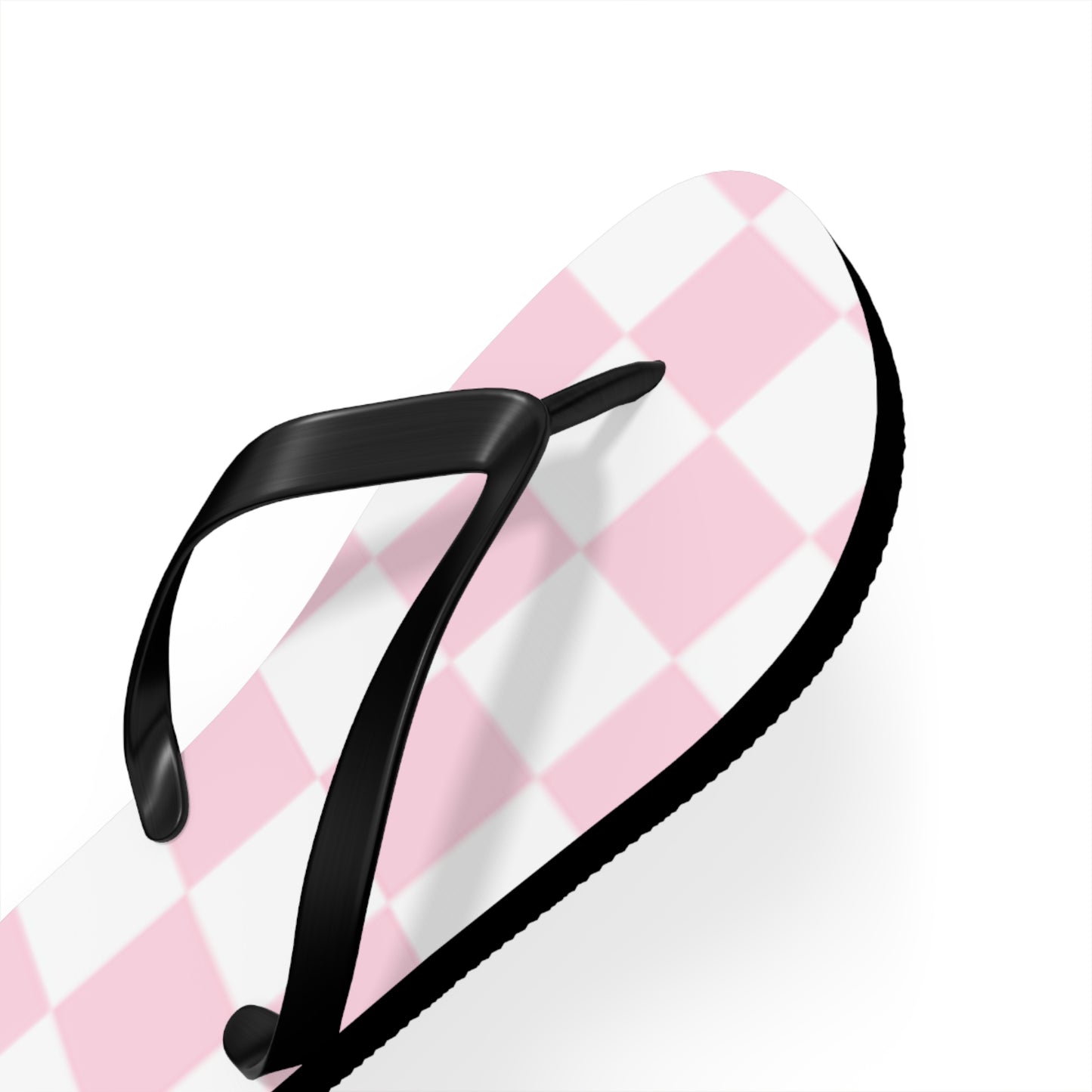 Pink Checkered Sandals, Beach Shoes, Vacation Flip Flops, Pool Slides