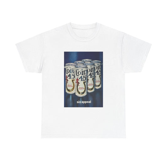 Colt 45 Poster Tshirt Funny It Works Everytime AD Beer Malt Unisex Heavy Comedy