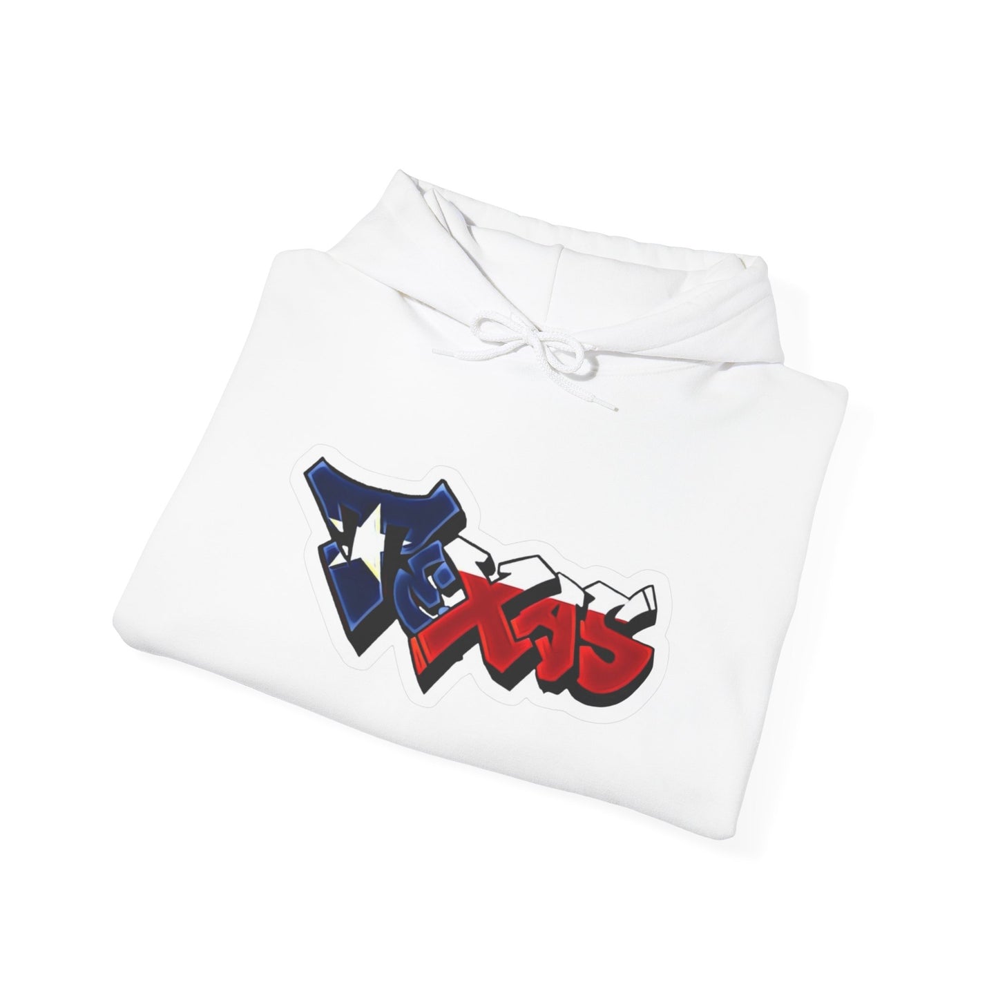 Texas American Flag Graffiti Graphic Hoodie NEW Heavy Blend™ Hooded Sweatshirt