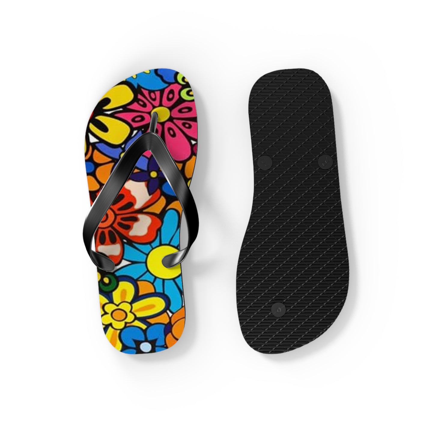 Waves And Sun Sandals Groovy Vibes Summer Flip Flops Slides BRAND NEW