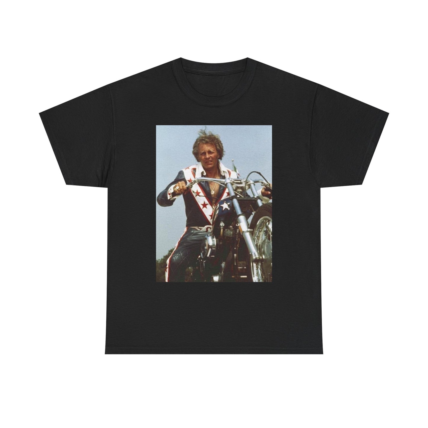 Evel Knievel Vintage Motorcycle Photo Graphic T Shirt S-5XL Unisex Heavy Cotton
