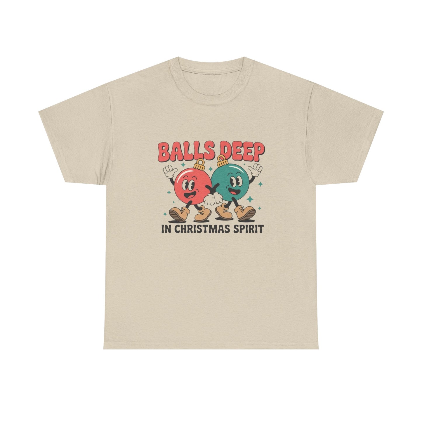 Balls Deep In Christmas Spirit Graphic T Shirt ADULT NEW