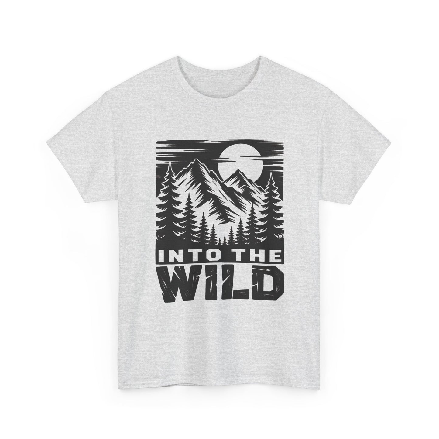 Into The Wild Outdoors Camping Graphic T Shirt Regular Men's Heavy Cotton Tee