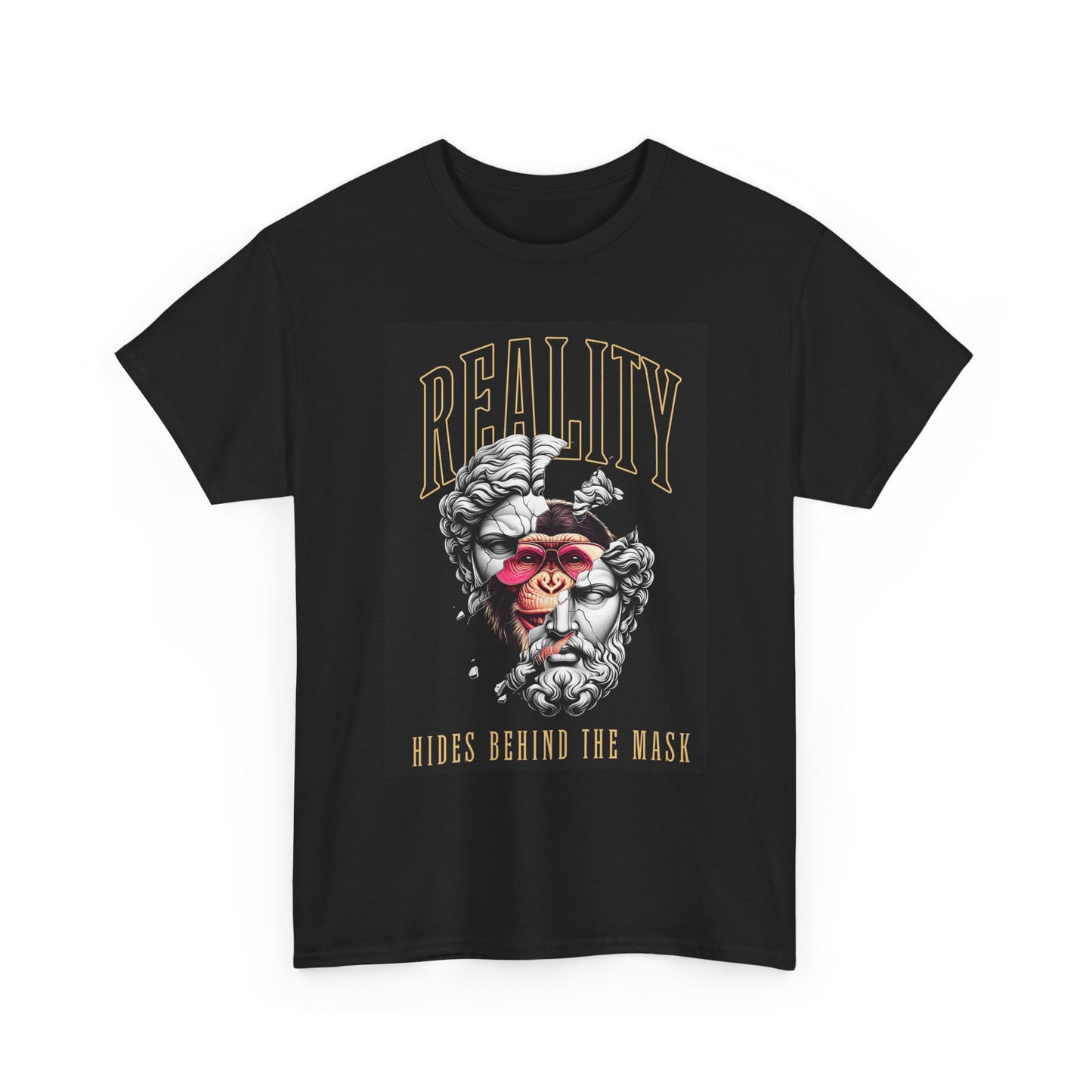 Reality Hides Behind The Mask Graphic T Shirt Vintage Unisex Heavy Cotton Tee