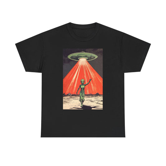 Alien Landing Graphic T Shirt NEW Unisex Heavy Cotton Tee