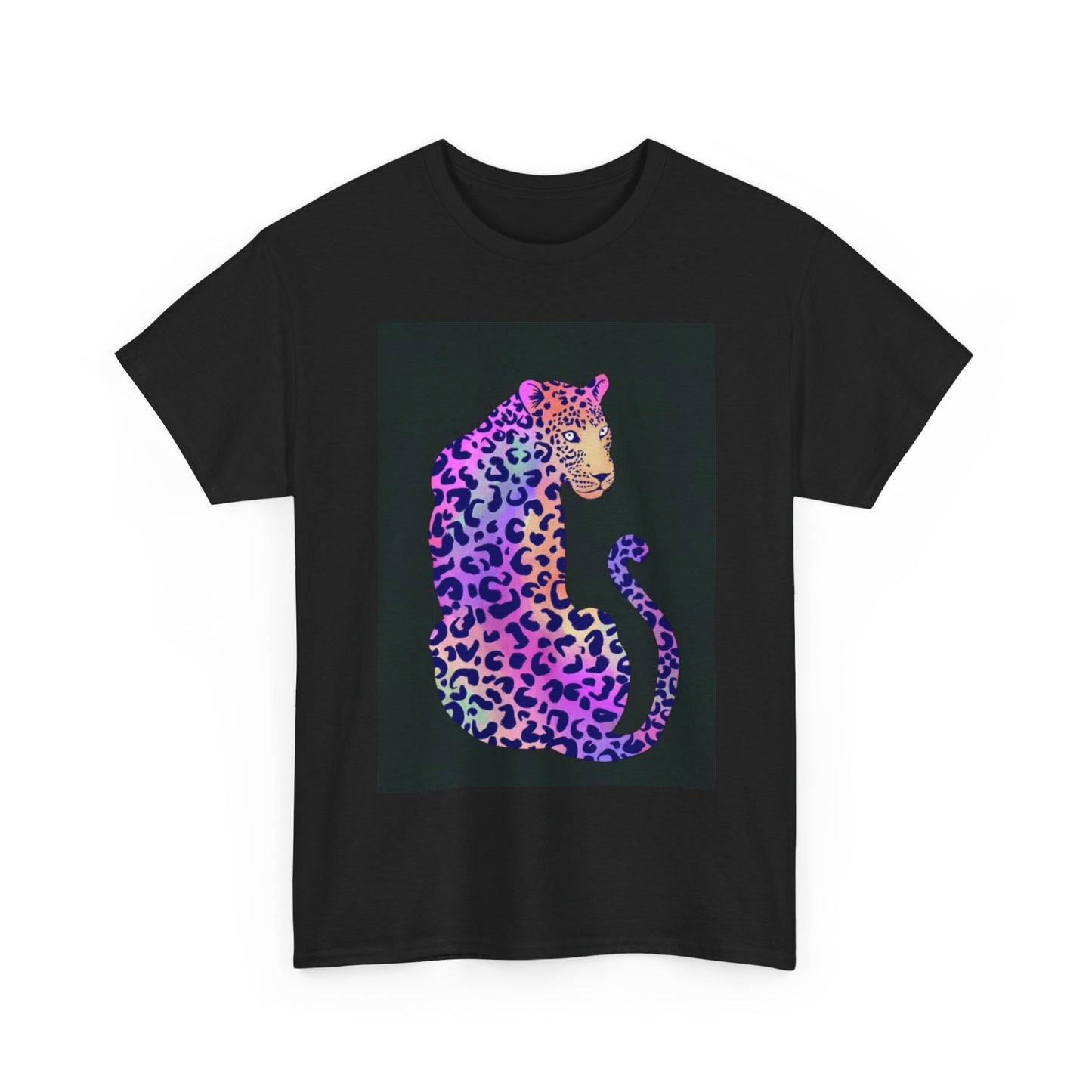 Cute Leopard Tshirt Print Neon Girly Graphic Animal Print Unisex Heavy Cotton