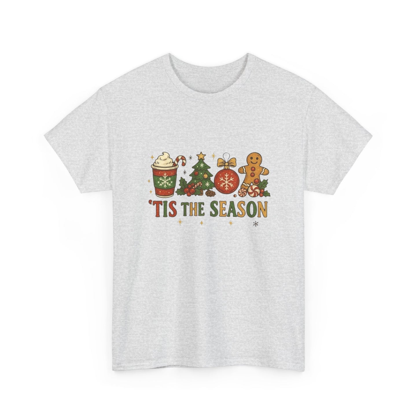 Tis The Season Christmas Graphic T Shirt NEW Unisex Heavy Cotton Tee