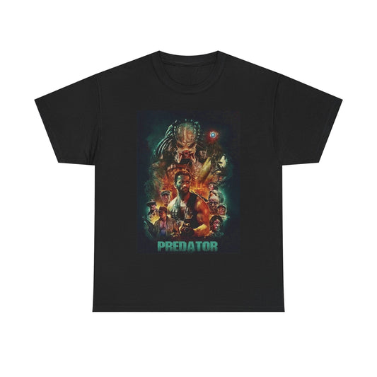Predator Alien Movie Tshirt 80s vintage action Arnold Unisex Heavy Cotton Tee
