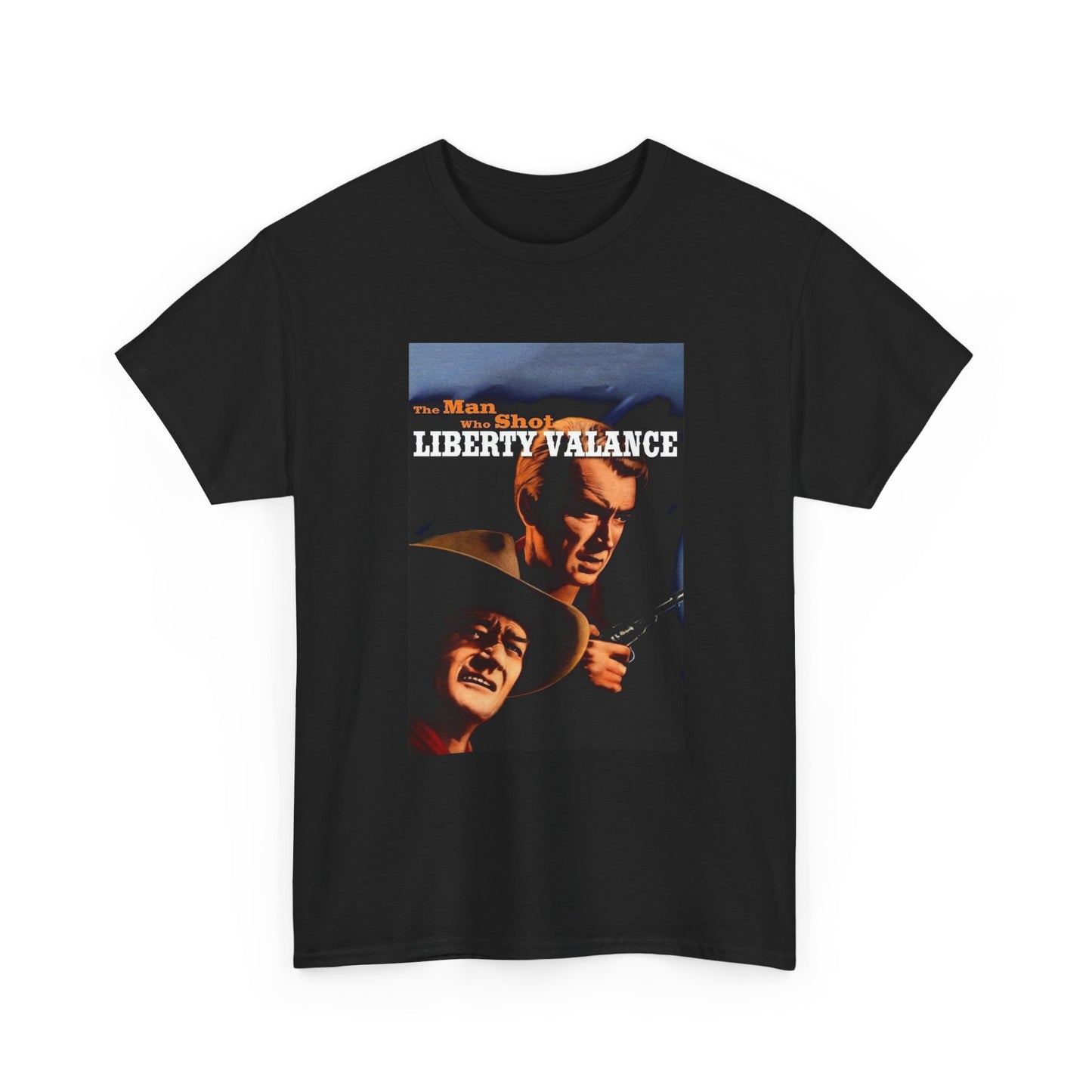 The Man Who Shot Liberty Valance Tshirt Vintage Poster Unisex Heavy john Wayne