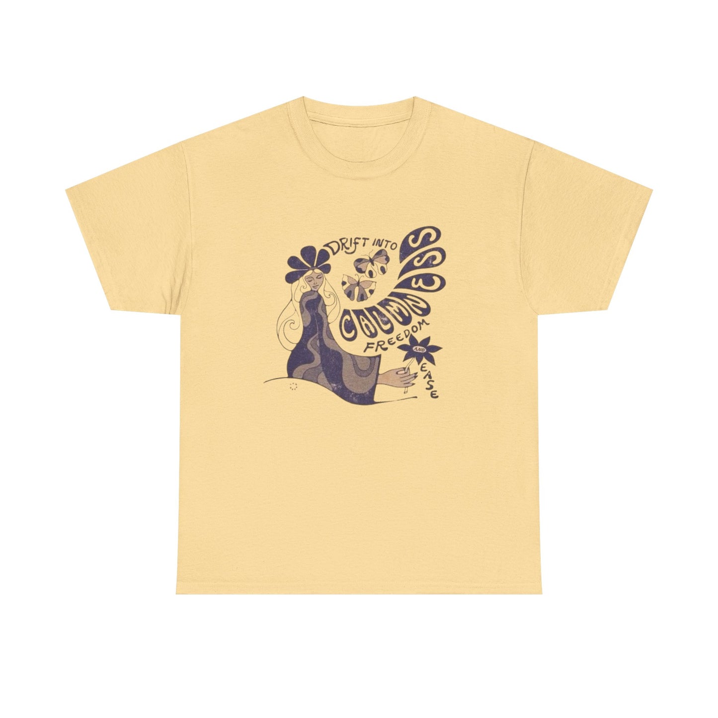 Drift Into Calmness Art Graphic T Shirt NEW ADULT Unisex Heavy Cotton Tee