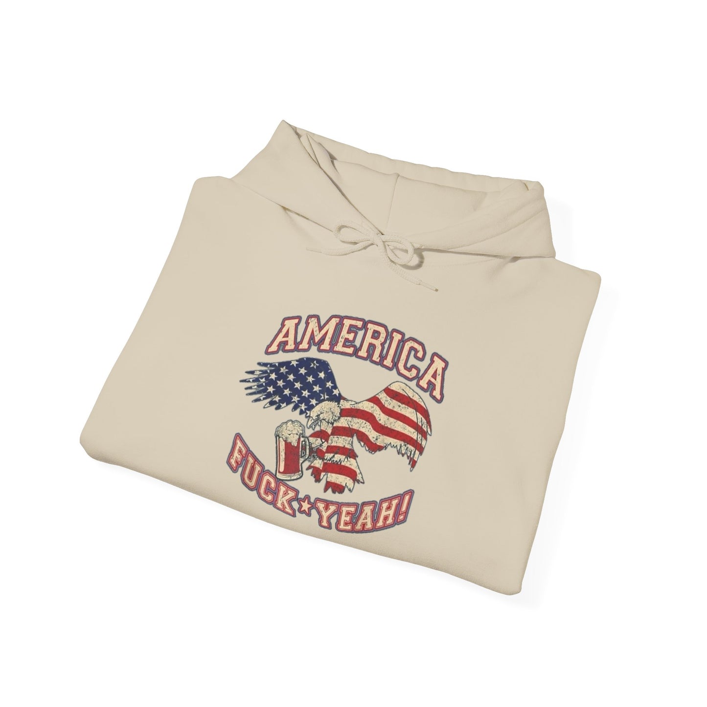 American Flag F Yeah Graphic Hoodie Unisex Heavy Blend™ Hooded Sweatshirt