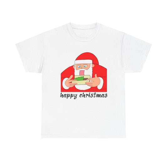 Happy Christmas Weed Funny Graphic T Shirt NEW ADULT TEE Cotton