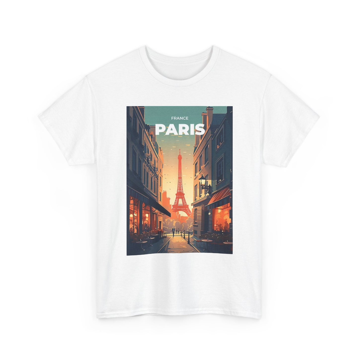 Paris France Graphic T Shirt Vintage Retro BRAND NEW Unisex Heavy Cotton Tee
