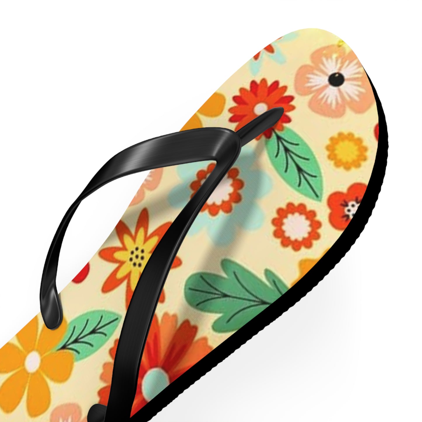Waves And Sun Sandals Tropical Flowers Summer Flip Flops Slides BRAND NEW
