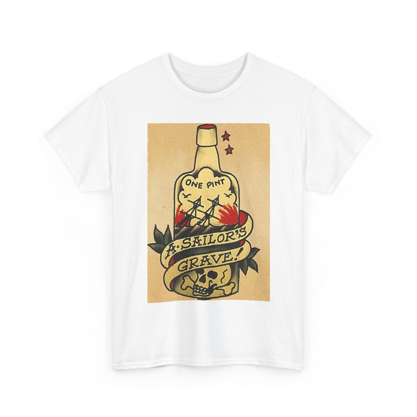 Sailor Jerry Tshirt Vintage Navy Tattoos Sailor Retro Unisex Heavy Cotton Tee 3