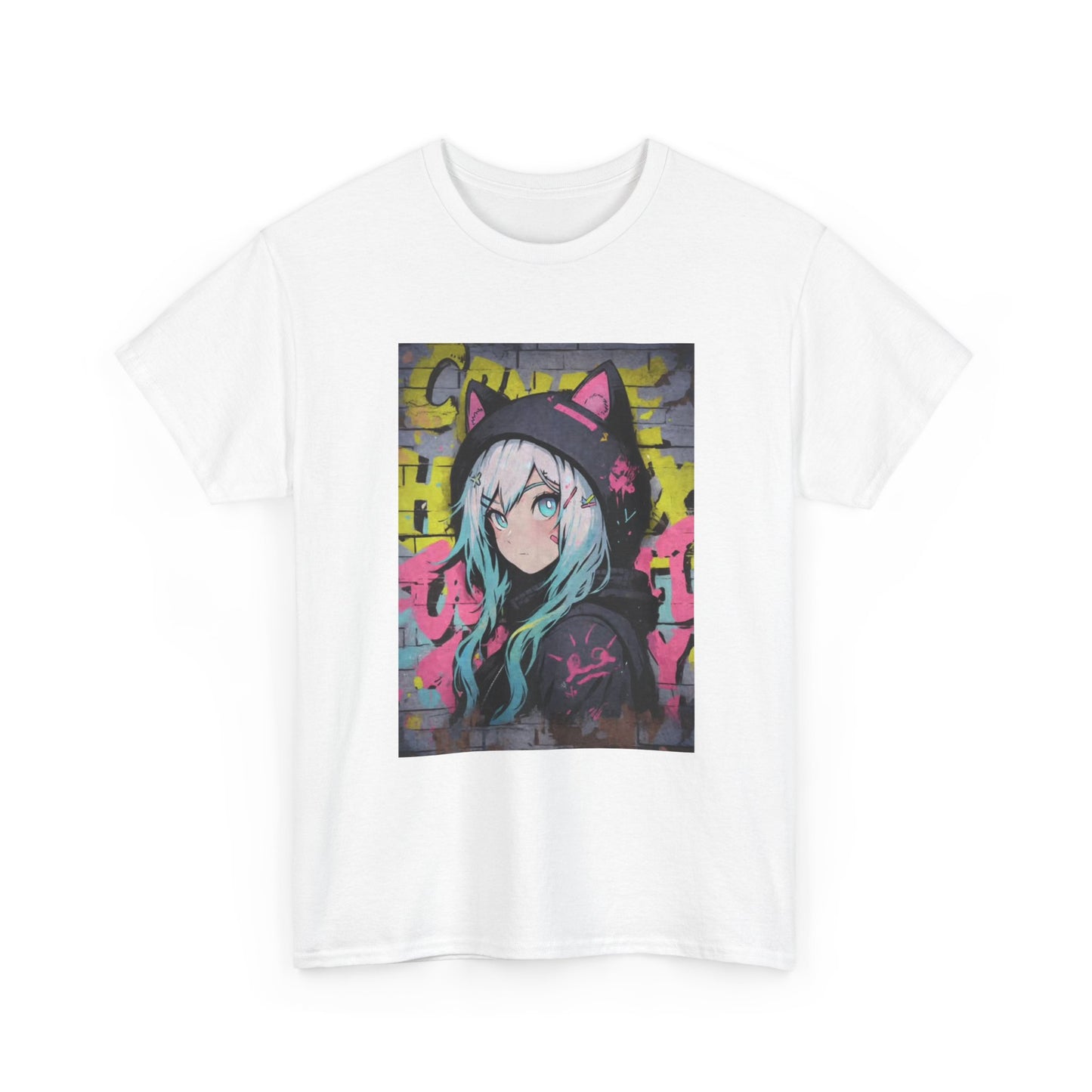 Waifu Anime T-shirt Girl Graphic Cartoon Retro Gaming Unisex Heavy Tee Gamer 52