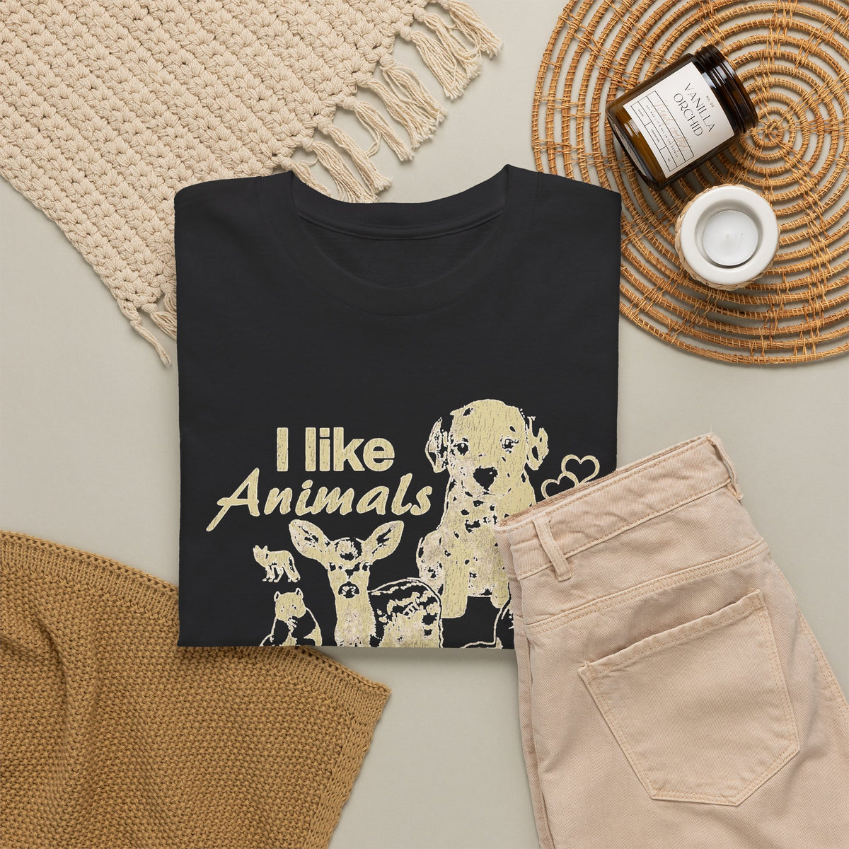 I Like Animals and They Like Me Dog Lover T-Shirt Men's Graphic Tee