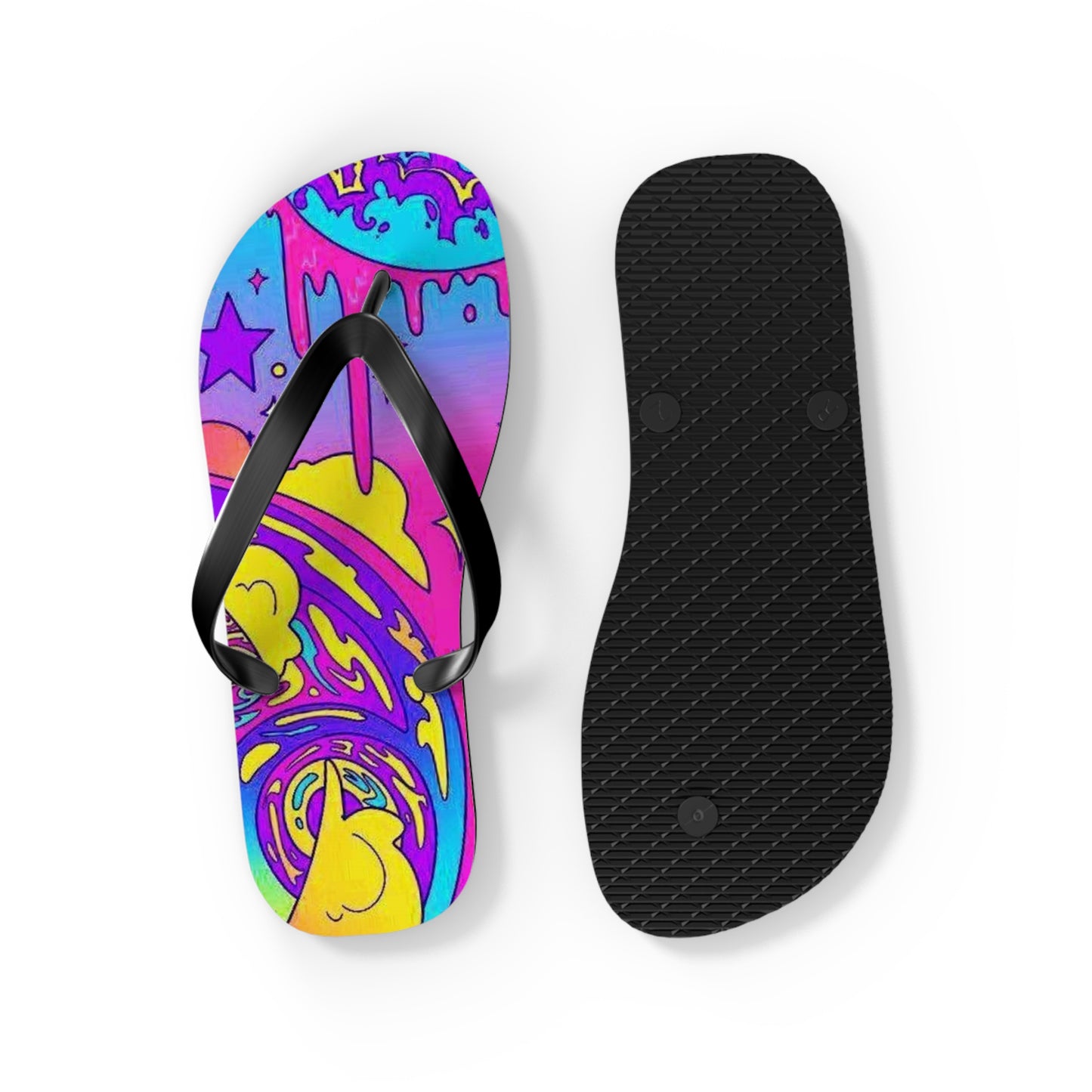 Neon Drip Beach Sandals, Slides for Summer, Flip Flops, Water Resistant