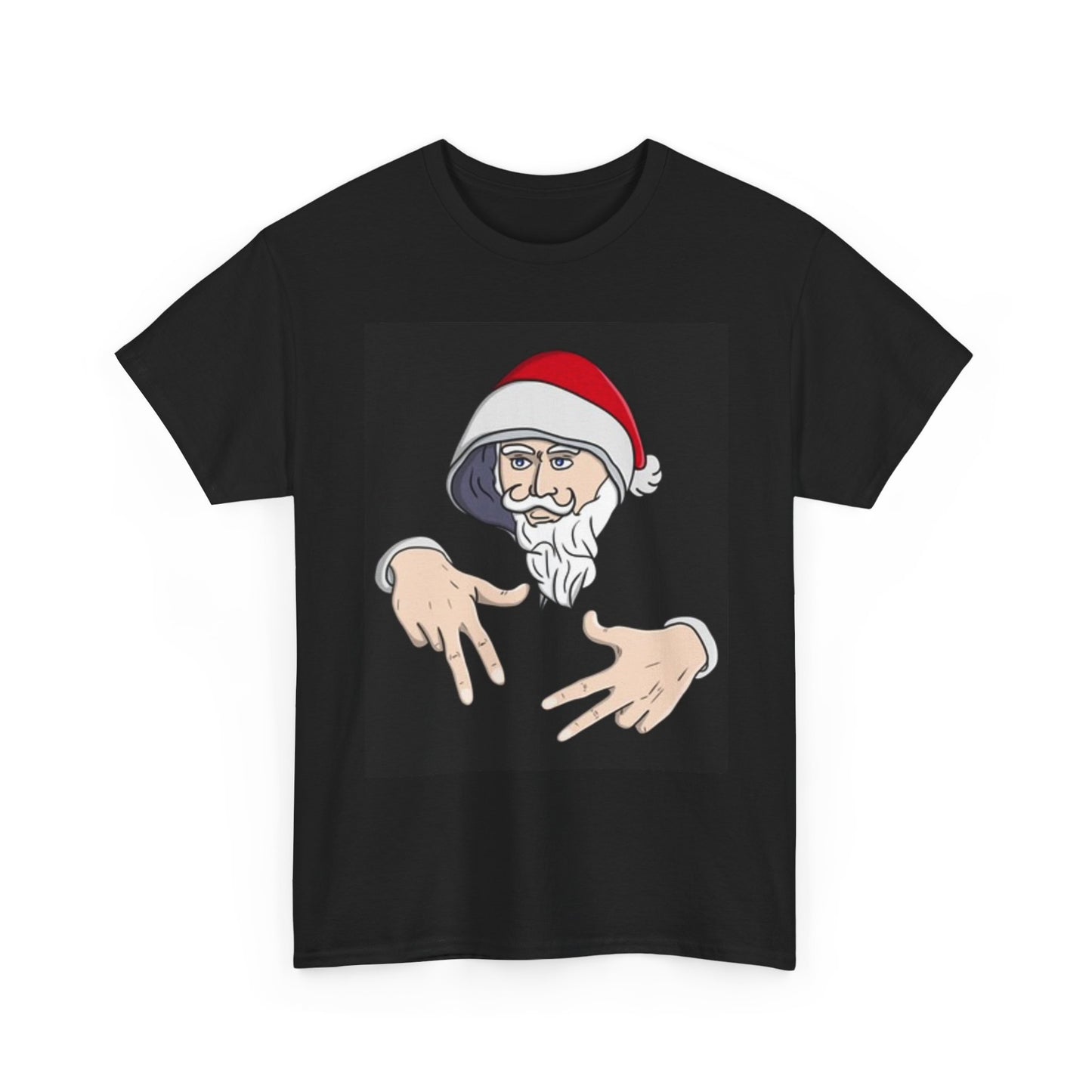 Thug Santa Graphic T Shirt Funny Holidays Christmas Unisex Heavy Cotton Tee