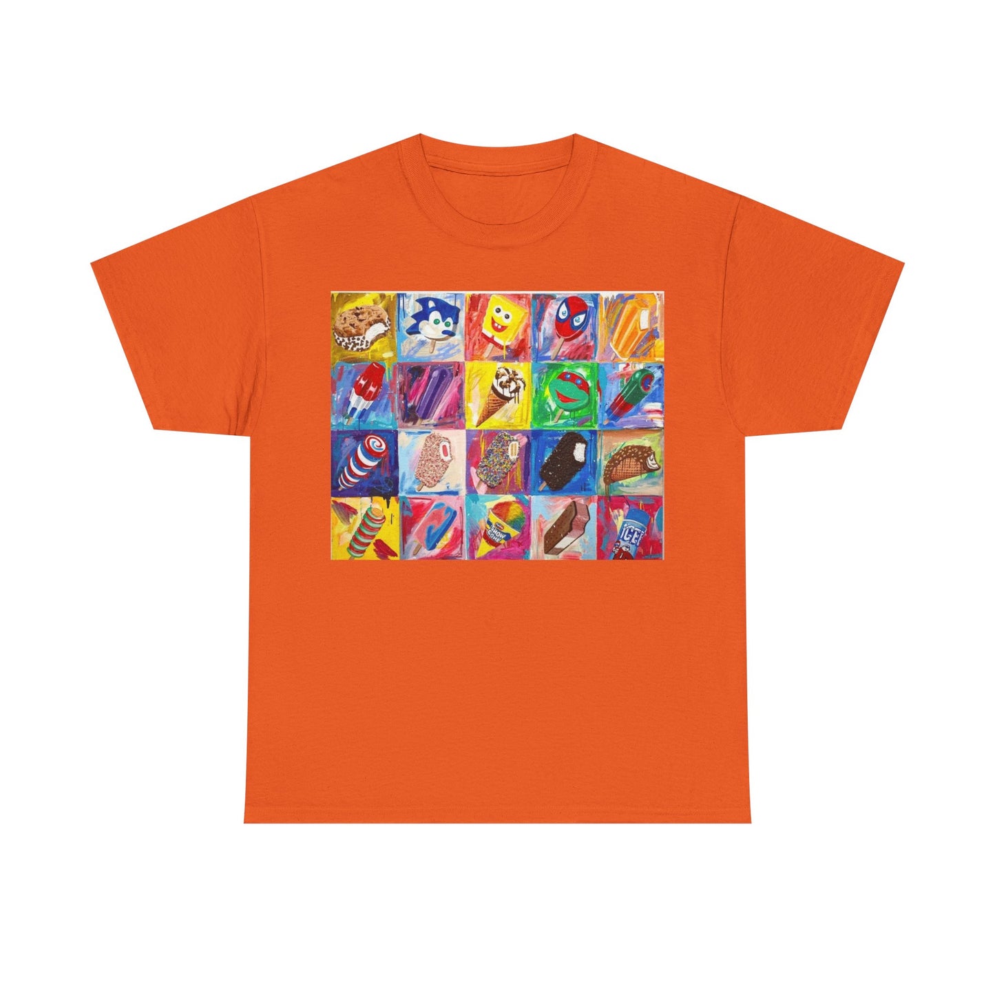 Ice Cream T-shirt Vintage Menu Nostalgia retro art Unisex Heavy Cotton Tee