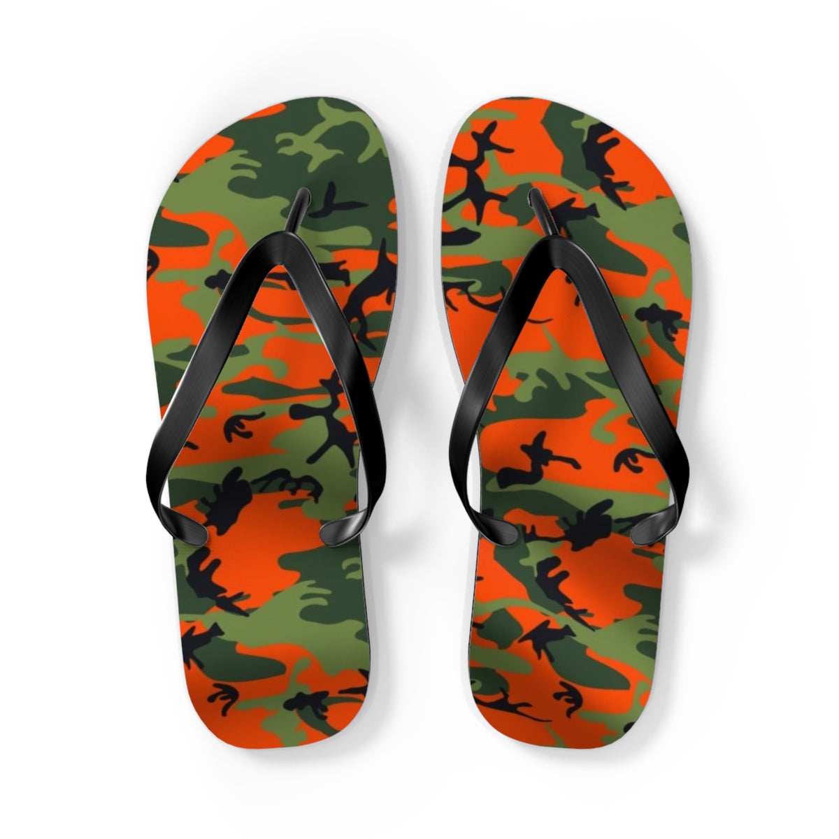 Waves And Sun Sandals Orange Camo Summer Flip Flops Slides BRAND NEW