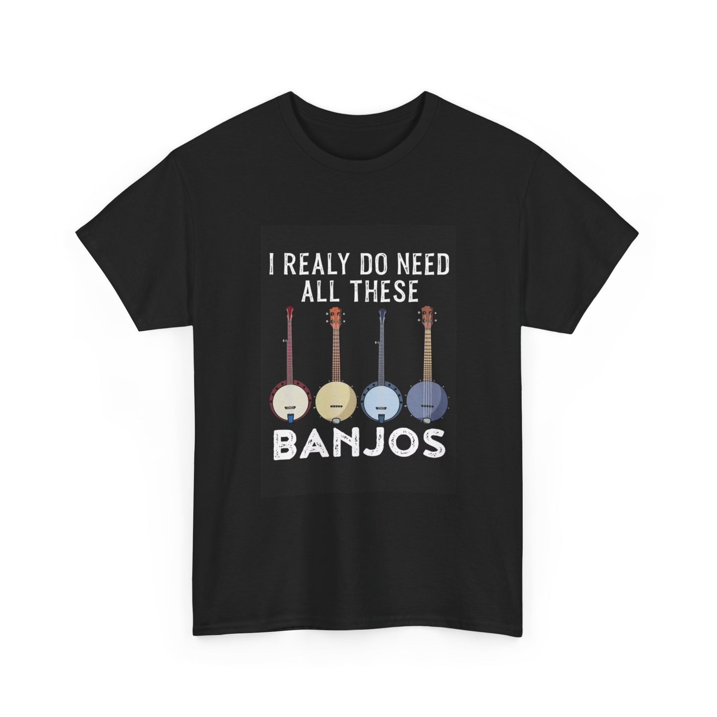 Banjo Collecting Tshirt I Need These Bluegrass Country Unisex Heavy Cotton Tee