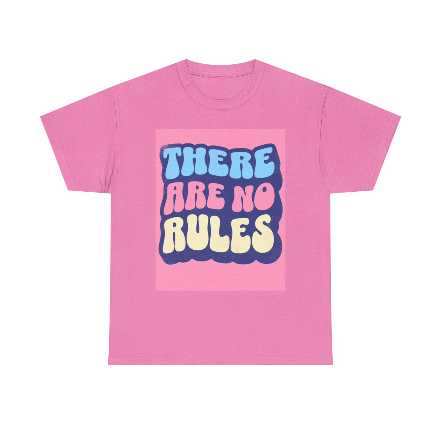 There Are No Rules Funny Graphic T shirt Bubble Art Vintage Unisex Heavy Cotton