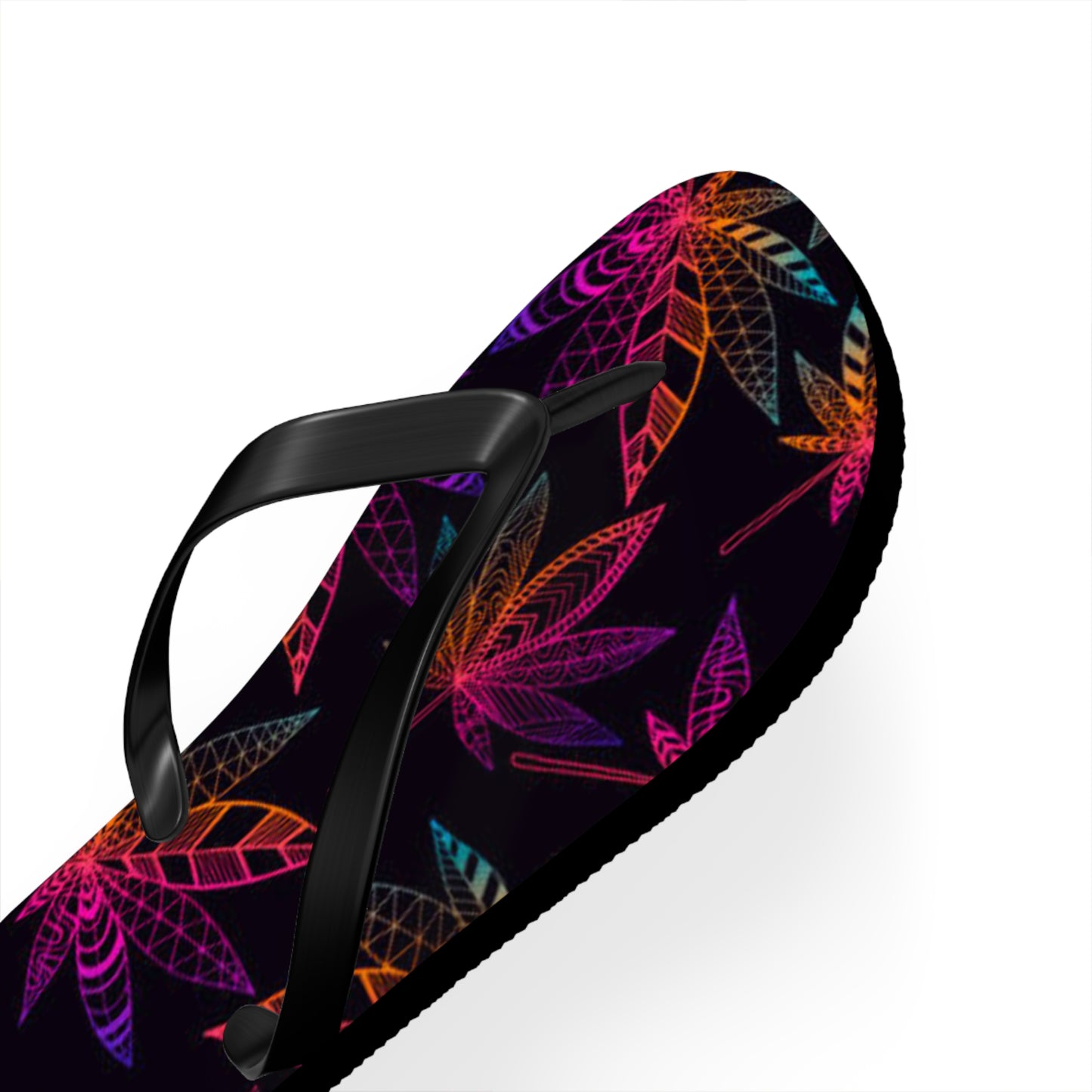 WAVES And SUN Co Sandals Weed Leaf - Flip Flops -Slides Summer Beach BRAND NEW