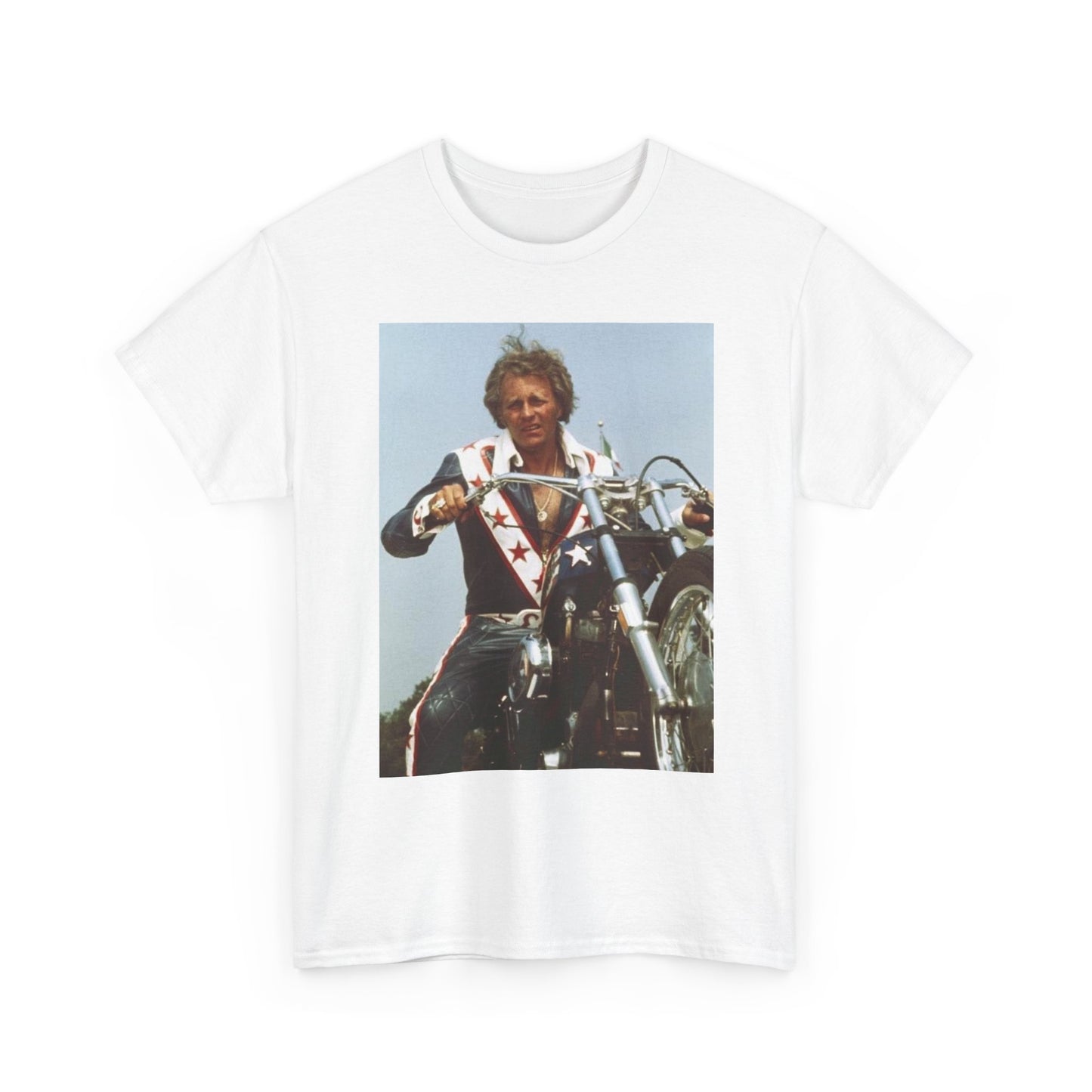 Evel Knievel Vintage Motorcycle Photo Graphic T Shirt S-5XL Unisex Heavy Cotton