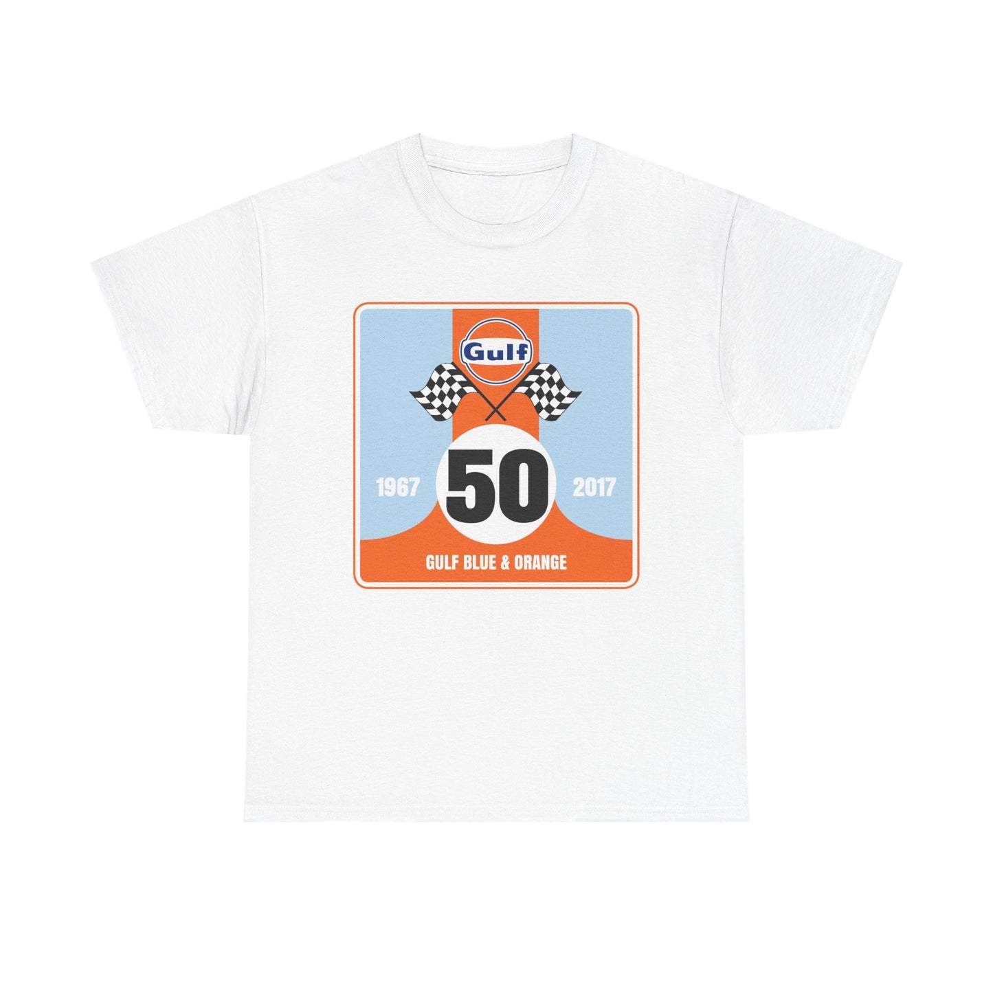 Gulf Racing Graphic T Shirt Vintage Unisex Heavy Cotton Tee