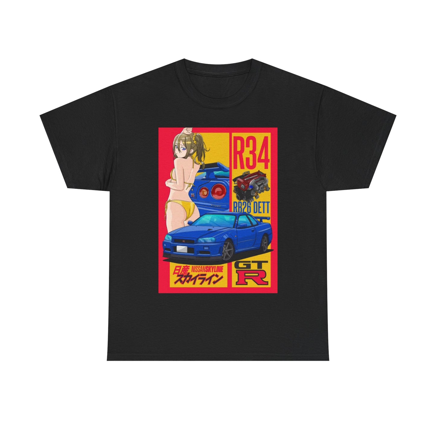 Waifu Anime T-shirt Girl Graphic Cartoon Retro Gaming Unisex GTR Tee Gamer