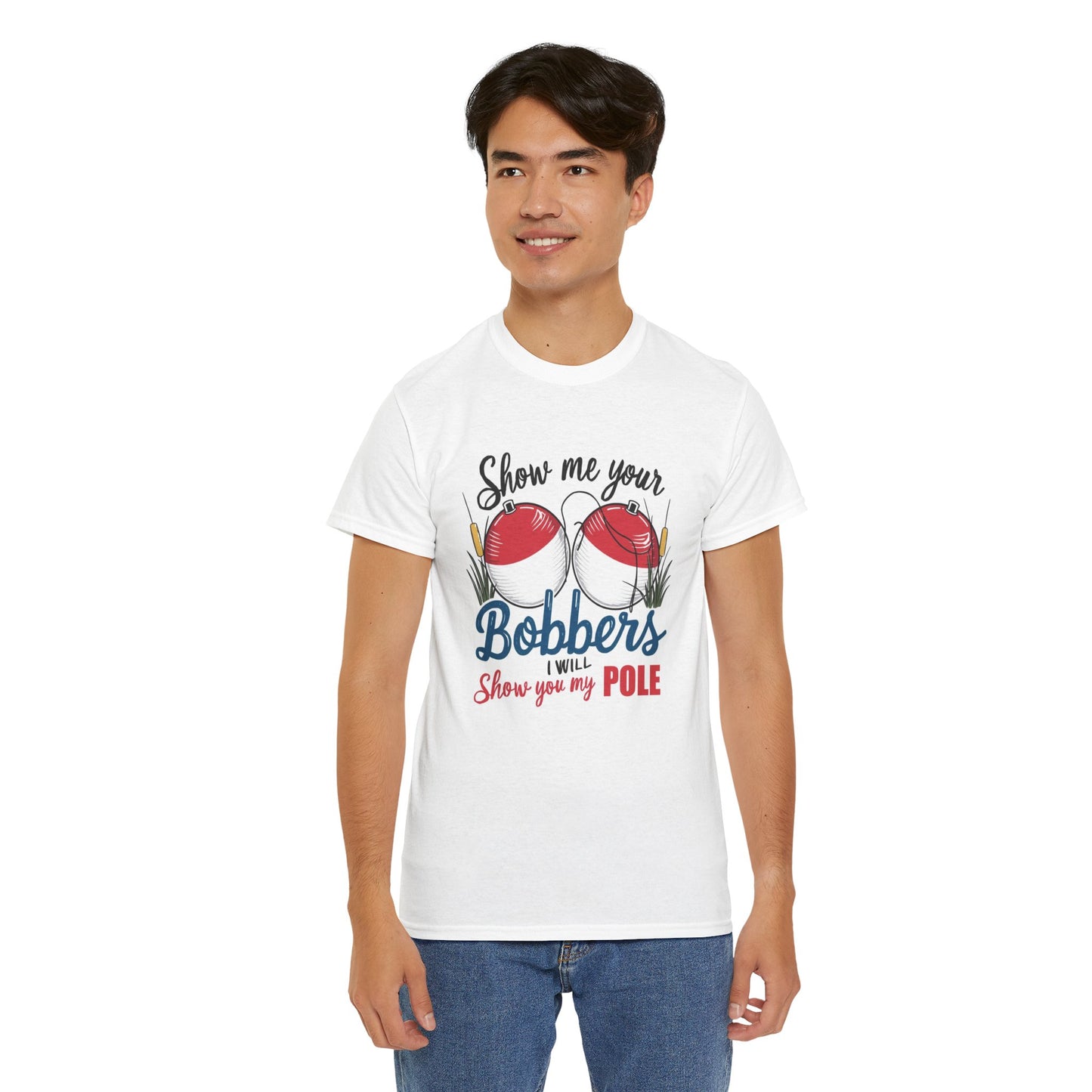 Funny Fishing Sex Jokes Graphic T Shirt Men's Heavy Cotton Tee