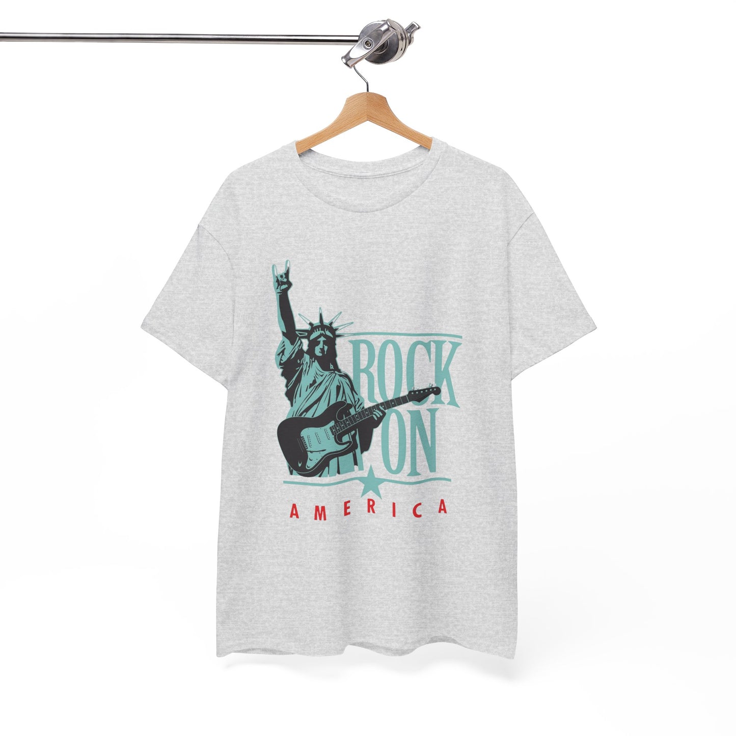 Rock On America Graphic T Shirt Unisex Heavy Cotton Tee