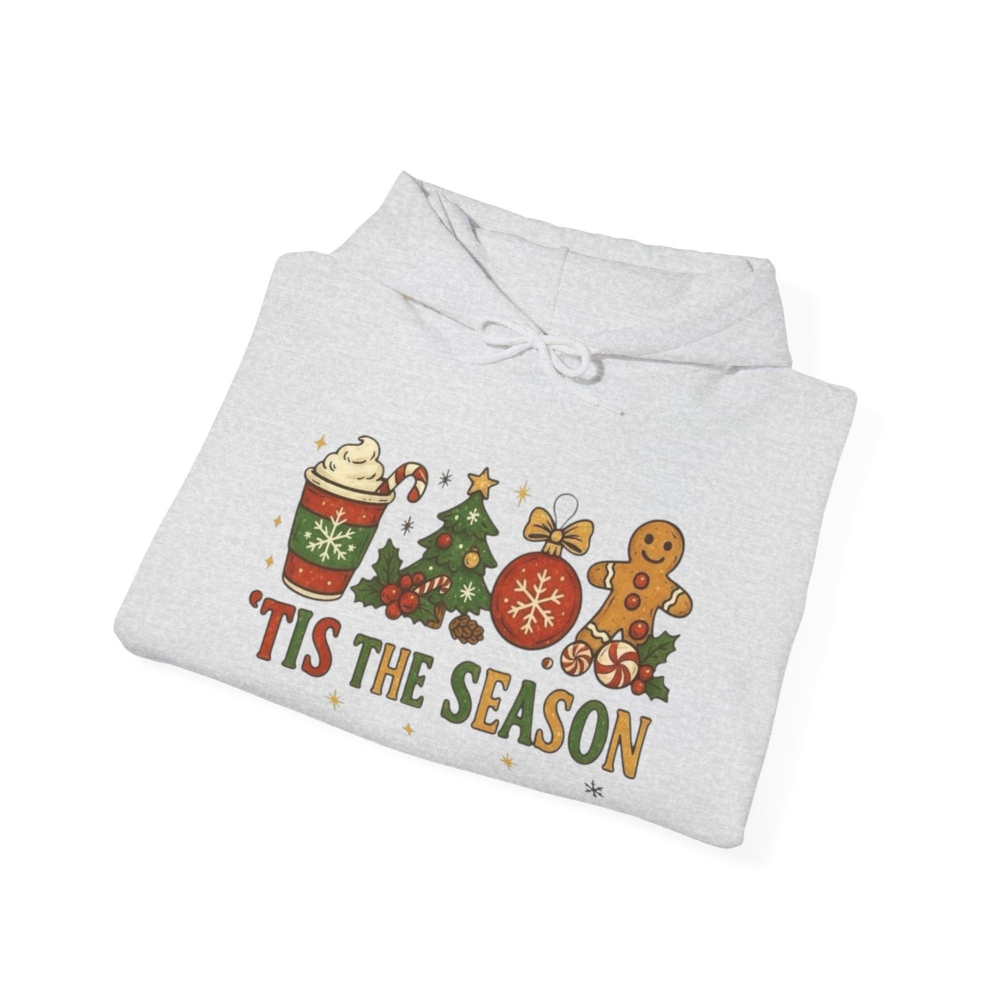 Tis The Season Gingerbread Man Graphic Hoodie NEW Heavy Blend™ Hooded Sweatshirt