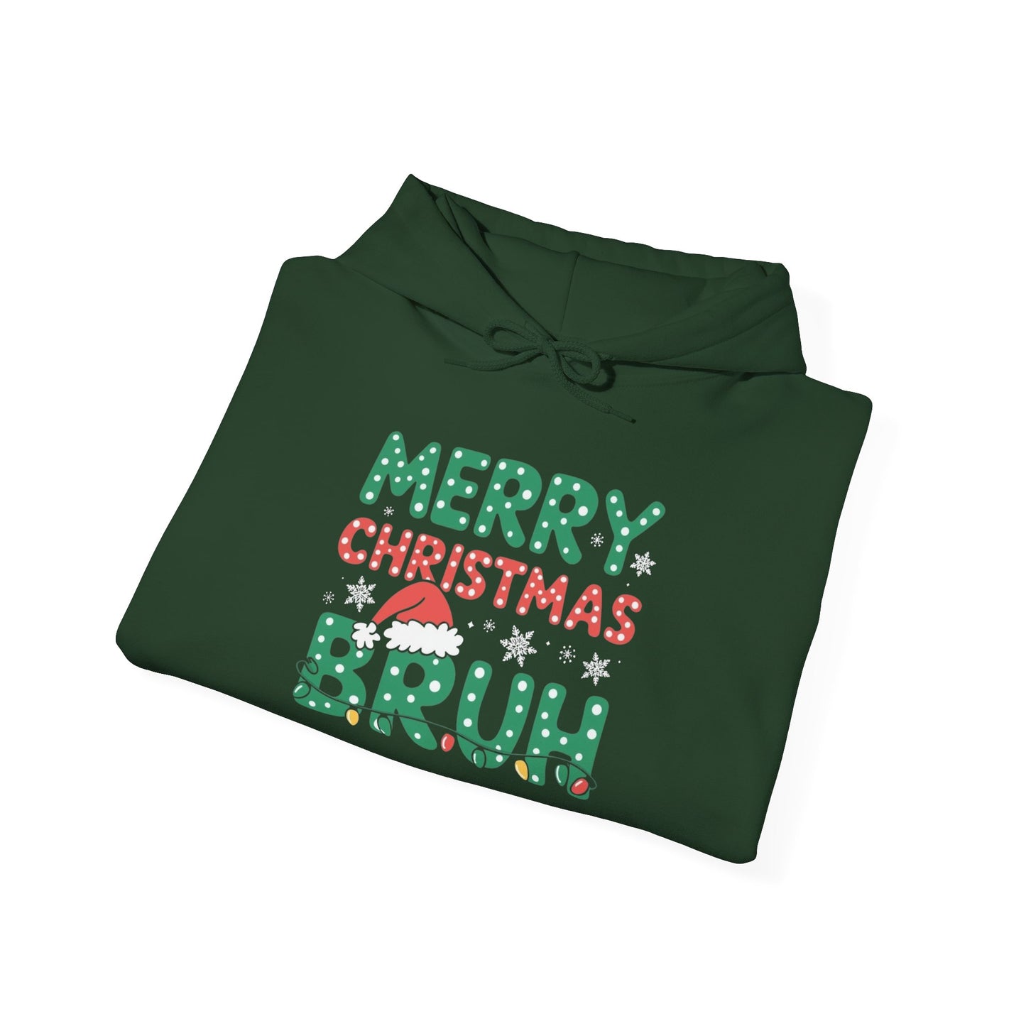 Merry Christmas Bruh Graphic Hoodie Unisex Heavy Blend™ Hooded Sweatshirt
