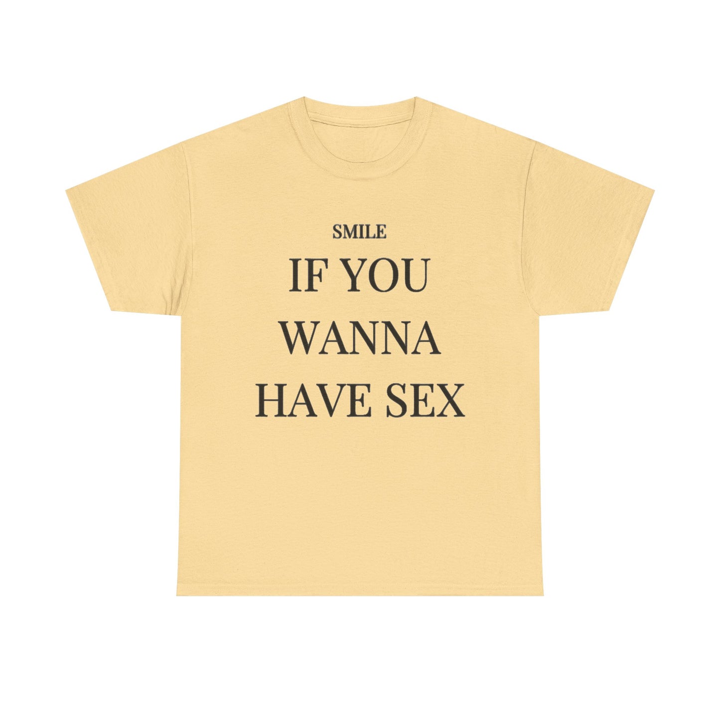 Smile If You Wanna Have Sex T shirt Funny Gift Comedy Unisex Heavy Cotton Tee