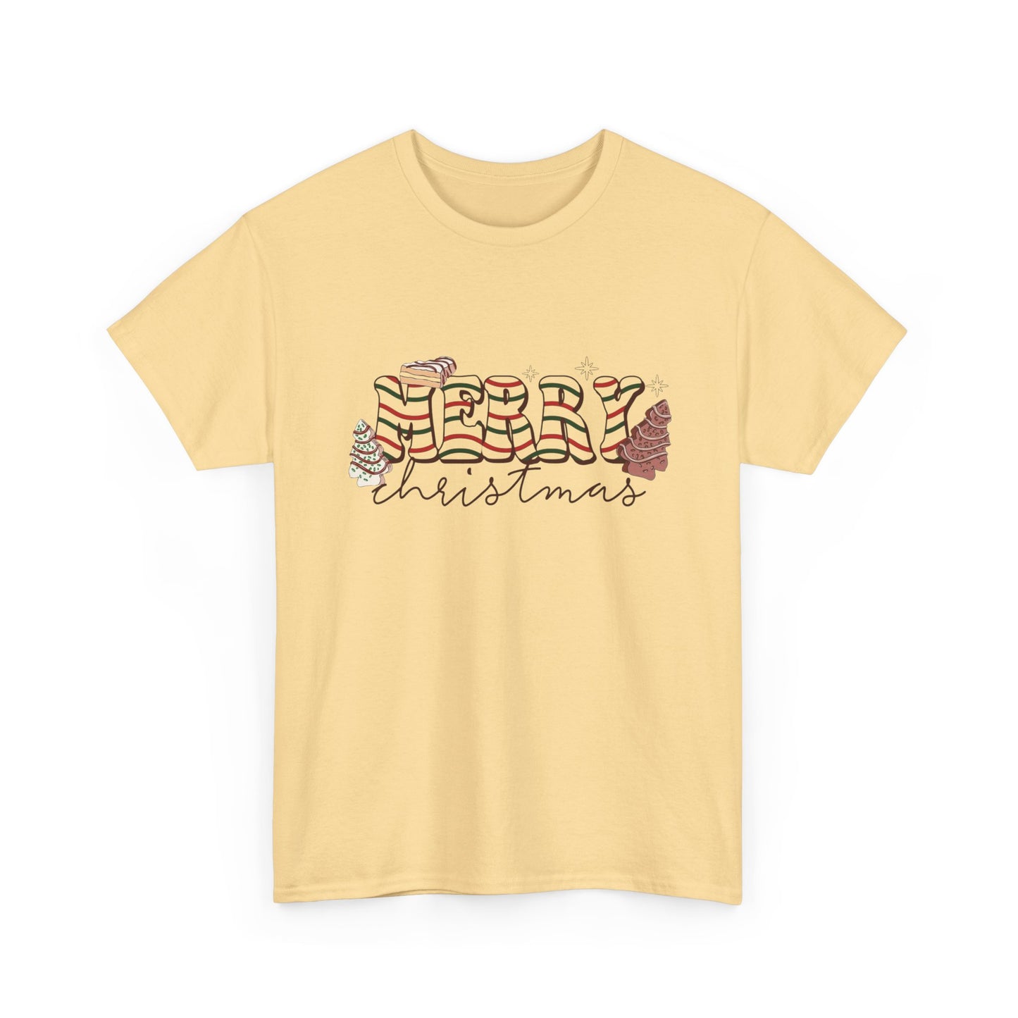 Christmas Tree Cakes Funny Graphic T Shirt NEW Unisex Heavy Cotton Tee